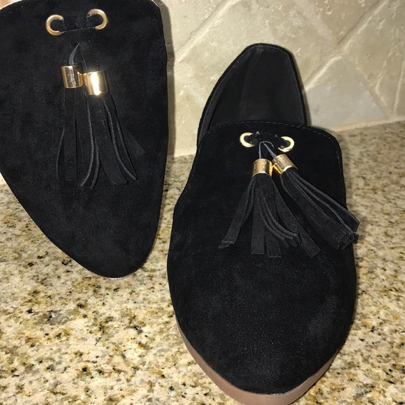 Black suede type tassel loafer NWOT-Never worn 8.5 - Picture 2 of 7